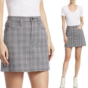 AG Saks 90s Harlo High Rise Glen Plaid Mini Skirt Size 24‎ Adriano Goldschmied